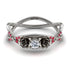 Rose Engagement ring 14K White Gold Thin Elegant Flower Ring - Stella no. 12